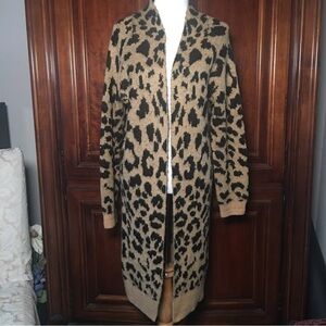 Bp Leopard Open Front Cardigan Size  L